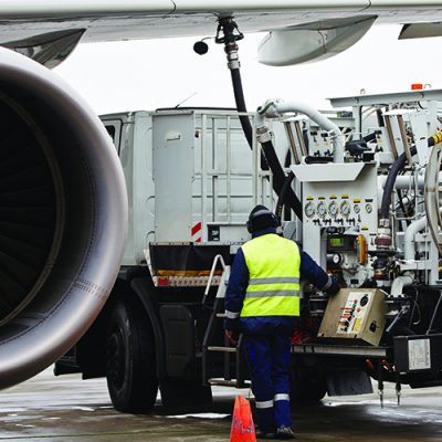 aircraft diesel generator and service worker