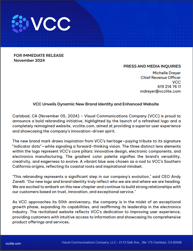 VCC Unveils Dynamic New Brand Identity and Enhanced Website