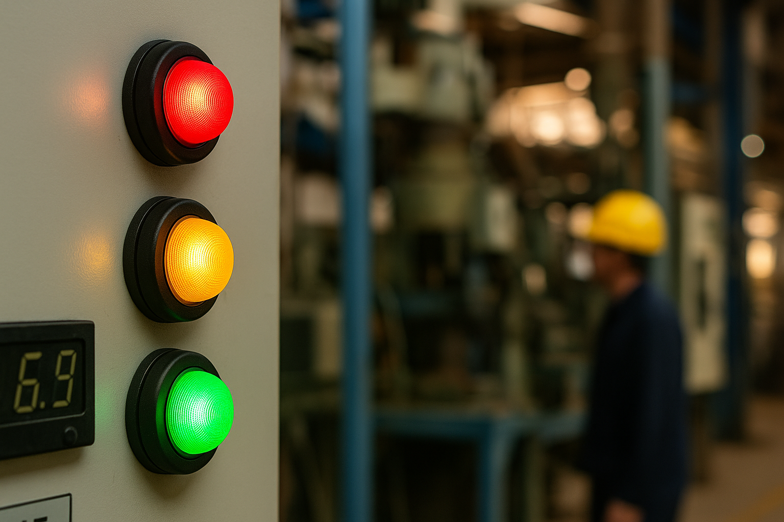 Red Yellow and Green LED Indicators