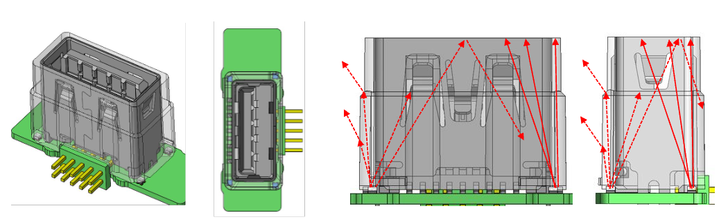 Custom Light Pipe for USB Charging Interface | VCC